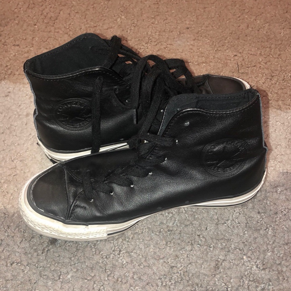 faux leather high top converse